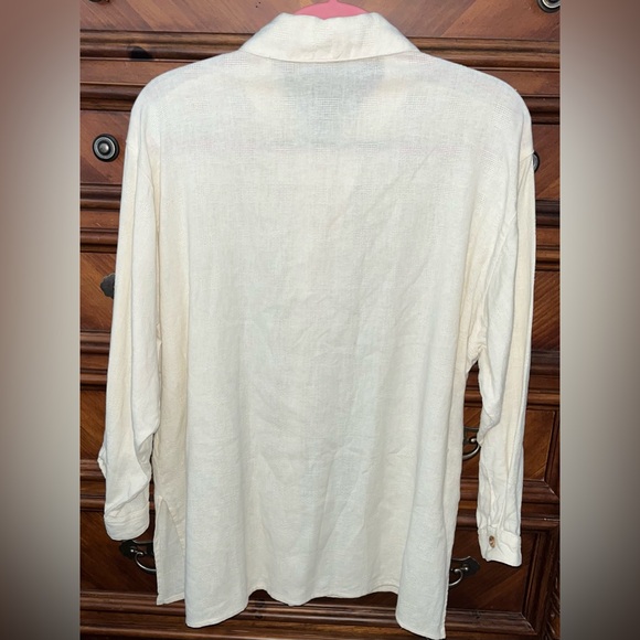 Vintage 90s XPL Women’s 100% Cotton Button Down Long Sleeve Shirt 24” P2P - Picture 2 of 8